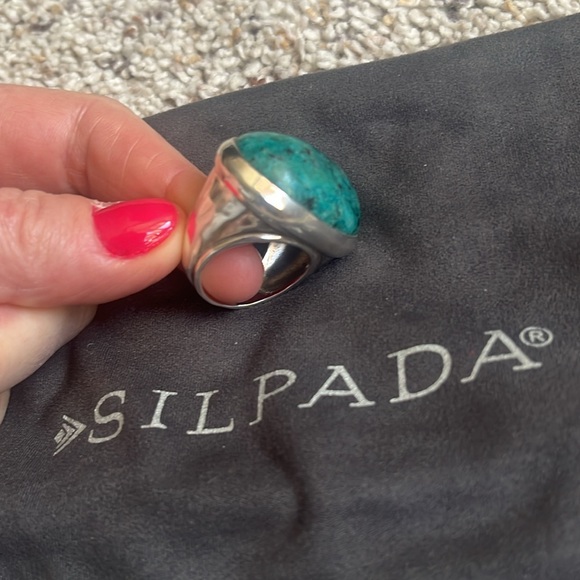 Jade stone ring sz 8 - Picture 4 of 4